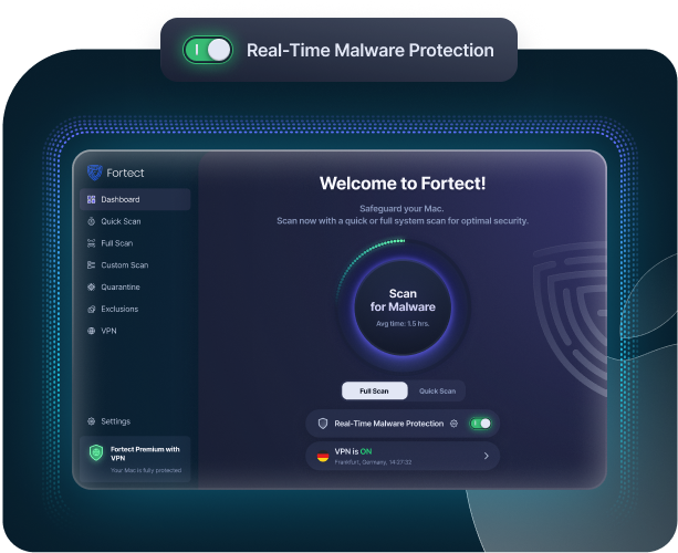 Fortect Antivirus dashboard showing scan results