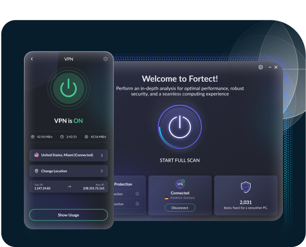 Fortect Antivirus dashboard showing scan results